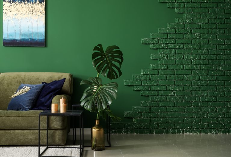 Green Masonry Paint Wall