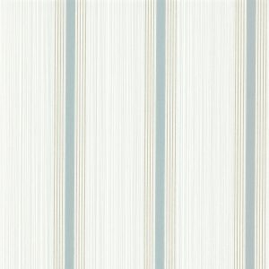 Cavendish Stripe Brush Blue Little Greene Wallpaper