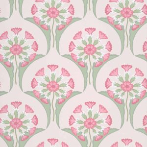 Hencroft Pink Primula Little Greene Wallpaper