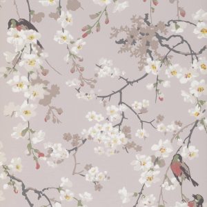 Massingberd Blossom Grey Little Greene Wallpaper