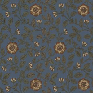 Richmond Green Revival Blue Little Greene Wallpaper