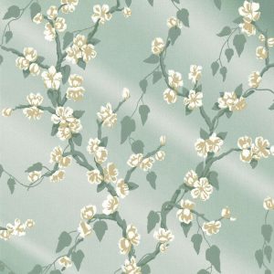 Sakura Aqua Lustre Little Greene Wallpaper