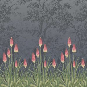 Upper Brook Street Minuit Little Greene Wallpaper