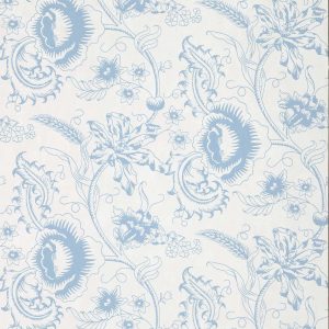 Woodblock Mono Juniper Little Greene Wallpaper